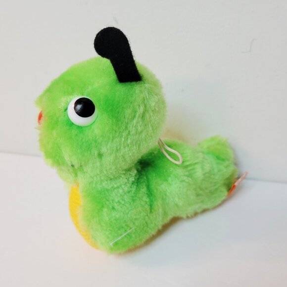 Vtg Green Yellow Small R. Dakin Inch Worm Caterpillar Plush Stuffed Toy - Picture 3 of 7